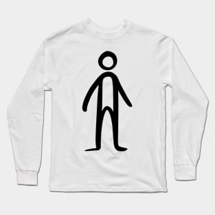 Stick figure man in black ink Long Sleeve T-Shirt